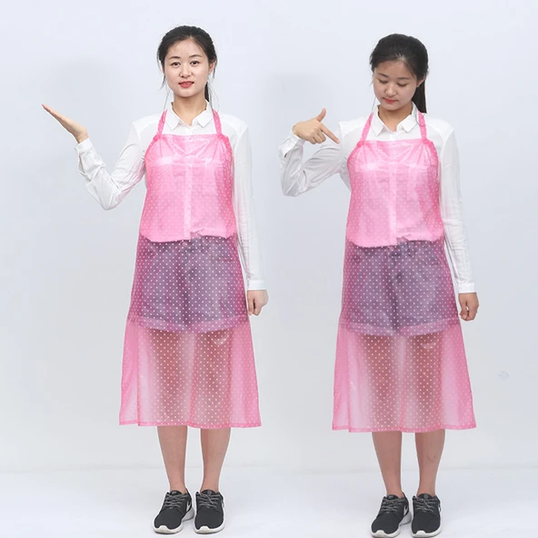 Su Geçirmez PVC Mutfak Önlüğü - Pembe 2 (95cm) - 2