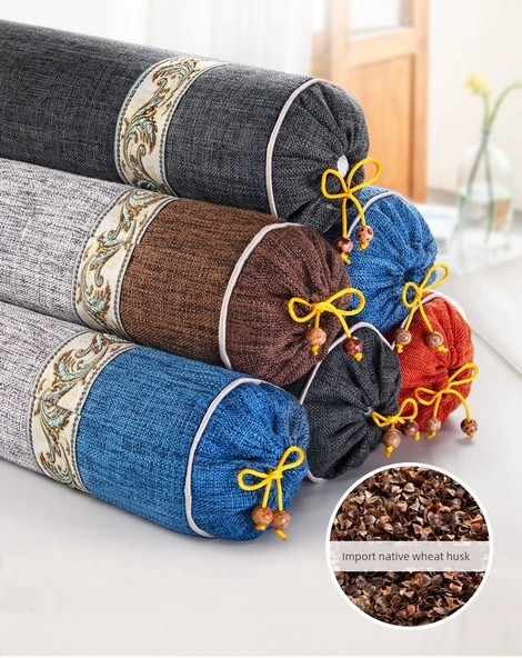 Karabuğday Kabuğu Dolgulu Boyun Yastığı - Renk Eşleşmeli Tarçın Kırmızısı (Model 2) - 9