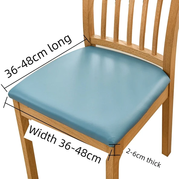 Su Geçirmez PU Deri Sandalye Kılıfı - Kahverengi - Ekstra Büyük (50-58cm) - 8