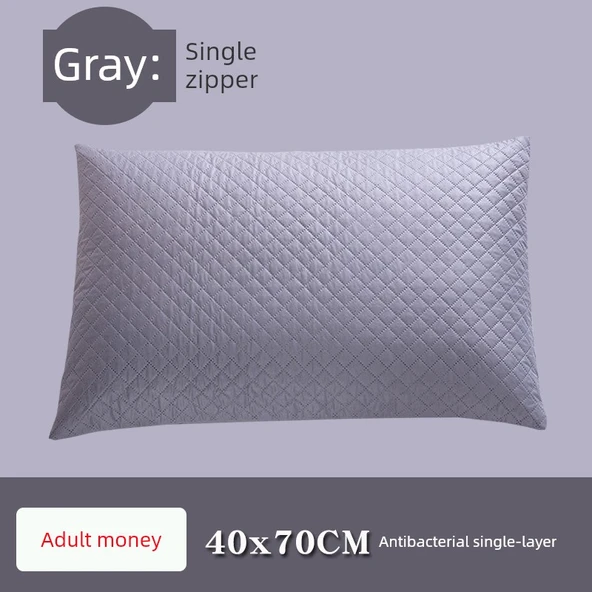 Karabuğday Kabuğu Yastık Kılıfı - Gri Antibakteriyel Tek Katmanlı 40x70