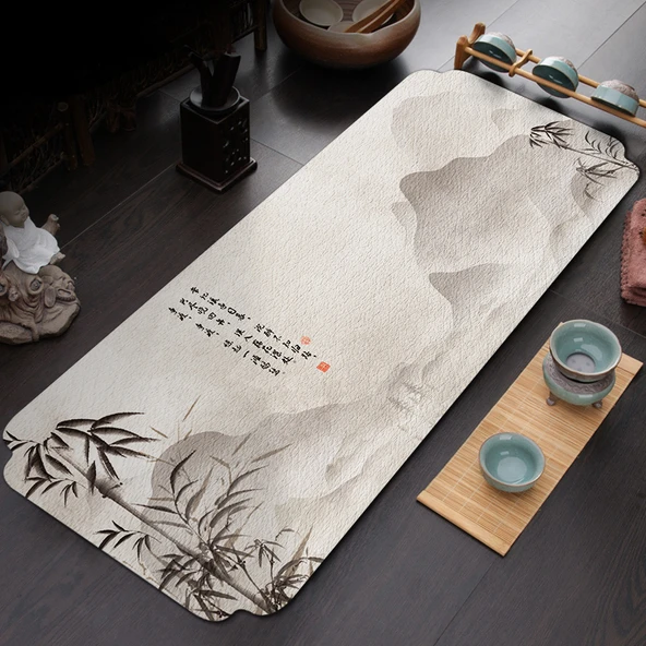 Çin Tarzı Yixing Kil Çaydanlık Altlığı - Mozhu - 80cm x 35cm
