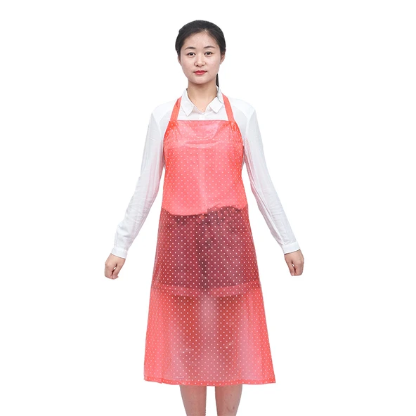Su Geçirmez PVC Mutfak Önlüğü - Pembe 2 (95cm) - 5