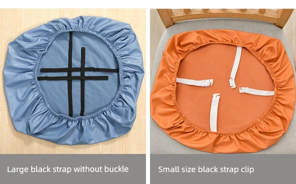 Su Geçirmez PU Deri Sandalye Kılıfı - Kahverengi - Ekstra Büyük (50-58cm) - 11