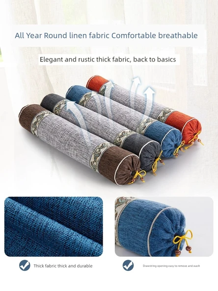 Karabuğday Kabuğu Dolgulu Boyun Yastığı - Renk Eşleşmeli Tarçın Kırmızısı (Model 2) - 5
