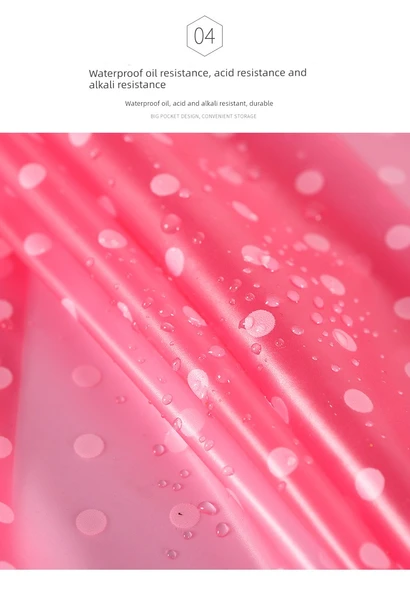 Su Geçirmez PVC Mutfak Önlüğü - Pembe 2 (95cm) - 11