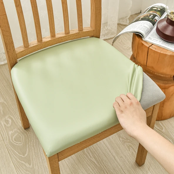 Su Geçirmez PU Deri Sandalye Kılıfı - Yeşil - Ekstra Büyük (50-58cm)