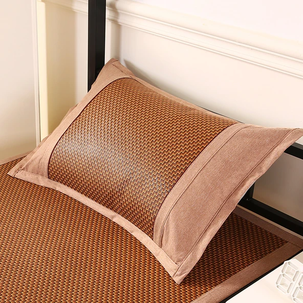 Yazlık Serinletici Rattan Yastık Kılıfı 48cm x 74cm - Dik Açı Detaylı (Tekli)