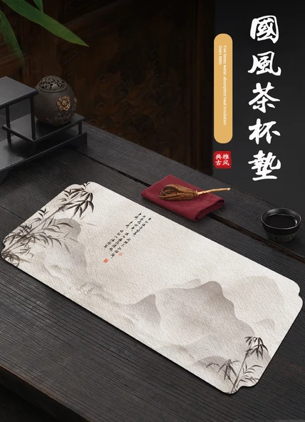 Çin Tarzı Yixing Kil Çaydanlık Altlığı - Qingming Festivali Kenarı - 60cm x 27cm - 7