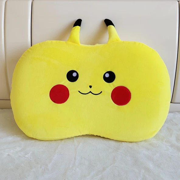 Hafızalı Yazlık Uyku Yastığı - Pikachu Kedi Desenli - 55x35x8cm