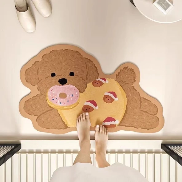 Dachshund Diatomit Çamur Paspas 60x90cm - Yapışkan Küçük Ayıcık