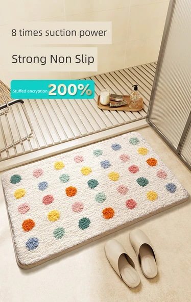 Kaymaz Banyo Paspası - 50x80cm - Ateşböceği Ormanı Desenli - 7