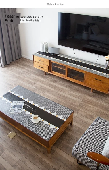 Su Geçirmez Deri TV Ünitesi Örtüsü Melodi A A2047-A - 30x160 cm - 7