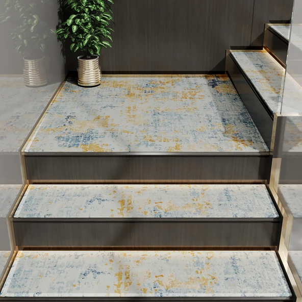 Kaymaz Merdiven Halısı - Açık Mavi Wai Blue 30x85cm - 2