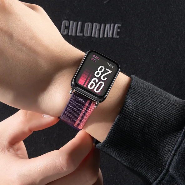 Redmi Watch 5 için Mor Naylon Örgü Kordon + 2 Ekran Koruyucu