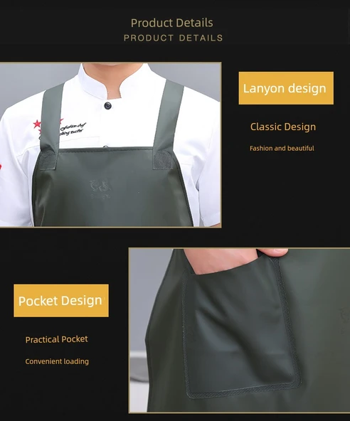 Oxford Su Geçirmez Mutfak Önlüğü - Mor H Tipi Askılı + Su Geçirmez Kol - Resim 10