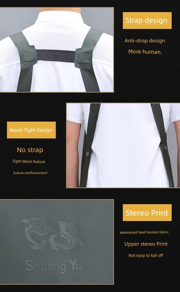 Oxford Su Geçirmez Mutfak Önlüğü - Mor H Tipi Askılı + Su Geçirmez Kol - Resim 11