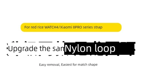 Xiaomi Bracelet 9 Pro için Sarı Gri Naylon Örgü Kordon + 2 Ekran Koruyucu - 9