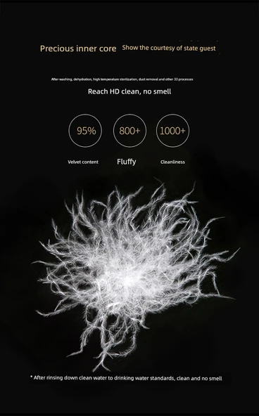 Beyaz Kaz Tüyü Yastık - Gri - Orta Yükseklik - 48x74 cm - Resim 11