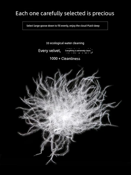 Beyaz Kaz Tüyü Yastık - Gri - Orta Yükseklik - 48x74 cm - Resim 4