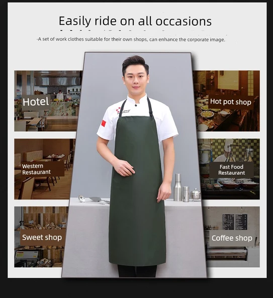 Oxford Su Geçirmez Mutfak Önlüğü - Mor H Tipi Askılı + Su Geçirmez Kol - Resim 9