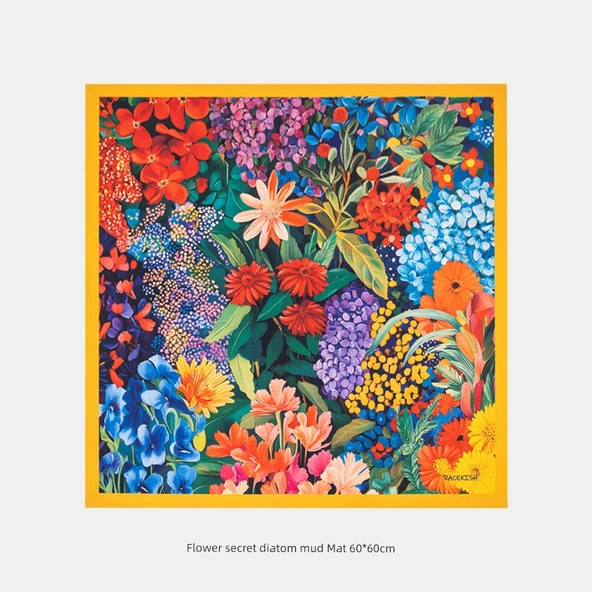 Diyatomlu Çamur Emici Masa Matı - Fanhua Yu Jin Desenli - 60x60cm - Resim 8