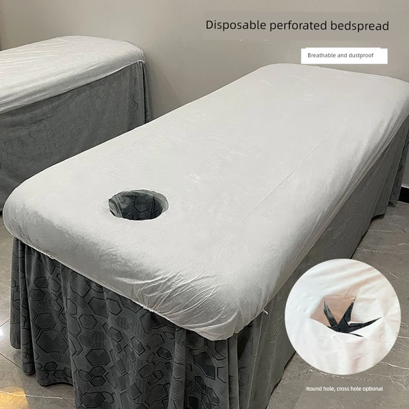 Güzellik Salonu Masaj Yatağı için Lastikli Tela Yatak Örtüsü - Beyaz, 60-70x190cm Yatak için 90x215cm Standart