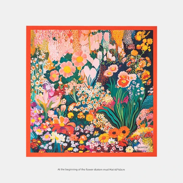 Diyatomlu Çamur Emici Masa Matı - Fanhua Yu Jin Desenli - 60x60cm - Resim 7