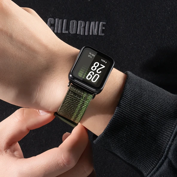 Redmi Watch 4 için Yeşil Naylon Örgü Kordon + 2 Ekran Koruyucu