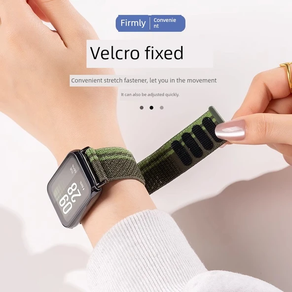 Xiaomi Bracelet 9 Pro için Sarı Gri Naylon Örgü Kordon + 2 Ekran Koruyucu - 4