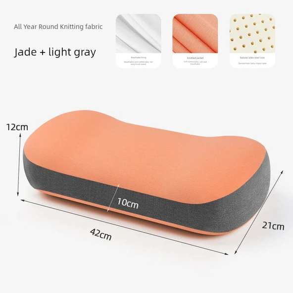 Lateks Seyahat Yastığı - Yeşim/Açık Gri-1 - 10-12cm