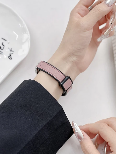 Xiaomi Bileklik 9 Seramik Bej Pembe Kum Silikon Kordon - 3