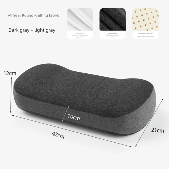 Lateks Seyahat Yastığı - Koyu Gri/Açık Gri-1 - 10-12cm (Model 2)