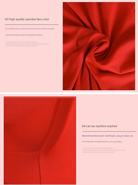 Elastik Otel Banket Düğün Sandalye Kılıfı - Yeni Şarap Kırmızısı (Kalınlaştırılmış Hava Katmanı 400g) - Resim 3