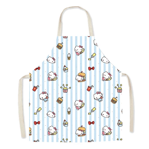 Hello Kitty Desenli Çocuk Önlüğü - KT Kedi 3 - 45x56cm - Pamuklu Keten