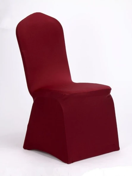 Elastik Otel Banket Düğün Sandalye Kılıfı - Yeni Şarap Kırmızısı (Kalınlaştırılmış Hava Katmanı 400g) - Resim 5