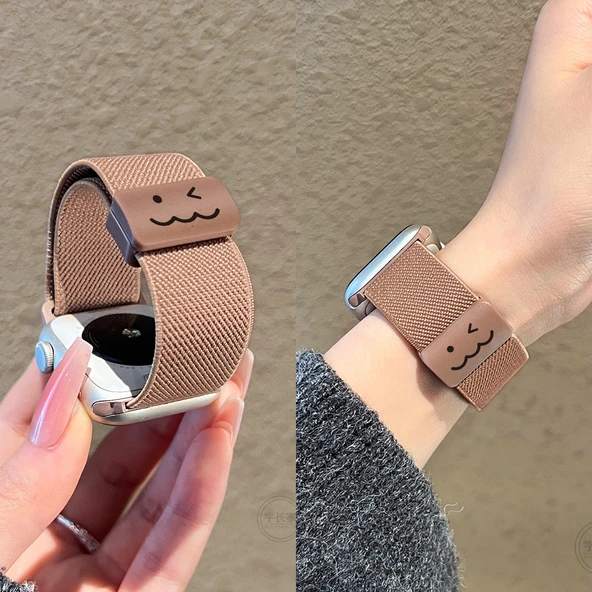 Huawei FIT1 için Yeni Gül Pudrası Graffiti Desenli Manyetik Naylon Kordon