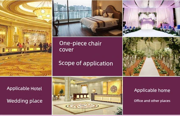 Elastik Otel Banket Düğün Sandalye Kılıfı - Yeni Şarap Kırmızısı (Kalınlaştırılmış Hava Katmanı 400g) - Resim 8