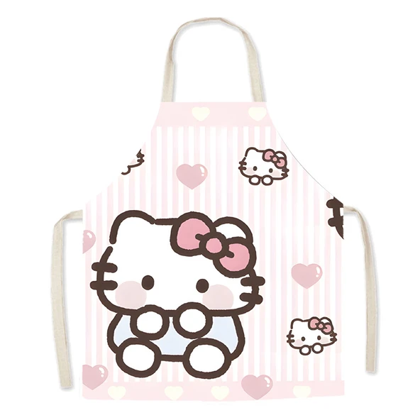 Hello Kitty Desenli Çocuk/Yetişkin Önlüğü - KT Kedi 5 - 65x75cm - Pamuklu Keten