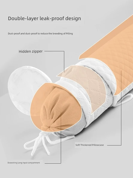 Boyun Destekli Mini Yastık - Tek Silindir - Greçka Kabuklu - Kuğu Beyazı (Model 2) - 5