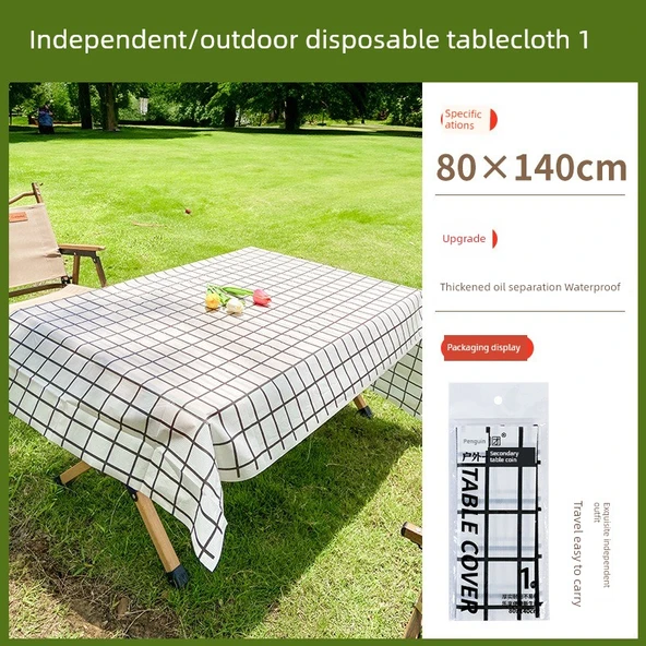 Su Geçirmez Yağ Geçirmez Tek Kullanımlık Piknik Örtüsü - Siyah Beyaz 80x140cm 5 Adet
