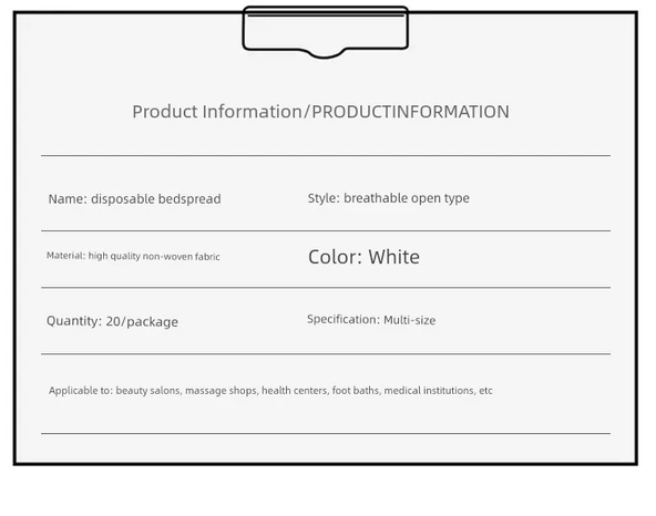 Tek Kullanımlık Masaj Yatağı Örtüsü - 85-90x190cm Yatak, Hava Geçirgen Açıklıklı (20 Adet) - Resim 9