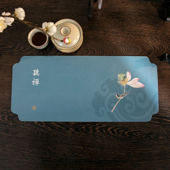 Çin Tarzı Emici Çay Matı - Çiçek Gölgesi-Zen Lotus-1 35x80cm