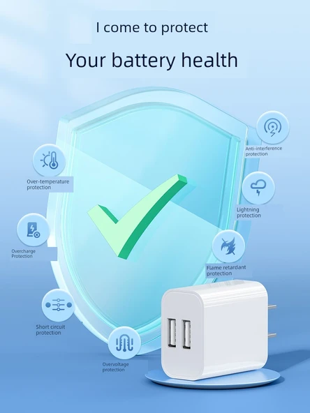 Çift Port USB Şarj Aleti 5V2A - Beyaz - 3