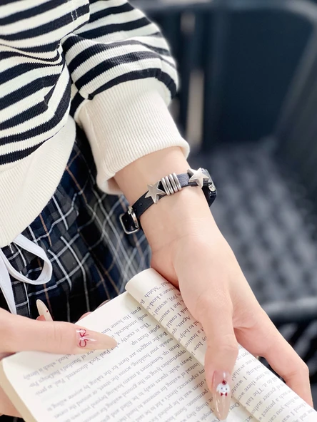 Huawei Bileklik 7/7NFC Uyumlu Retro Deri Akıllı Bileklik Kordonu - Kayısı Rengi - 11