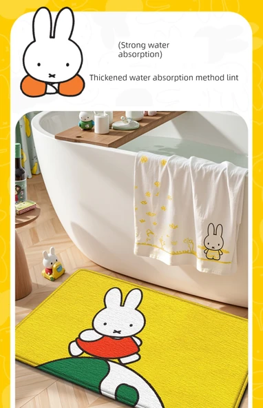 Miffy Desenli Banyo Paspası - 60x90 cm - Miffy Anıları - 8