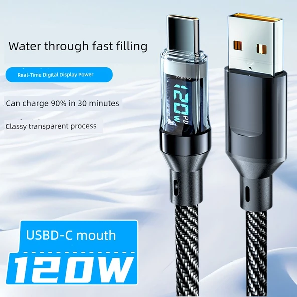120W USB Data Kablosu - 2 Metre - Çift Akıllı Çip