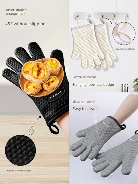 Mutfak Silikon Fırın Eldiveni - Çam Yeşili - 2'li Paket - 5