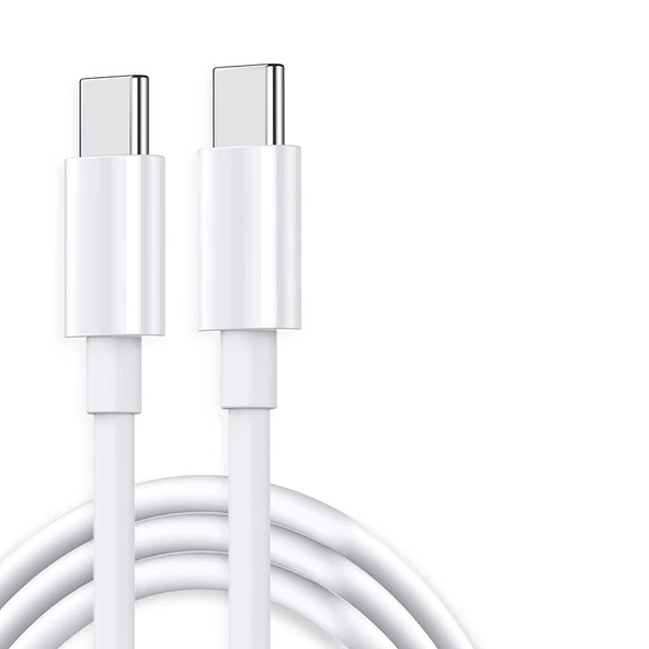 USB Type-C Şarj ve Data Kablosu - 1 Metre - Typec-Typec Beyaz