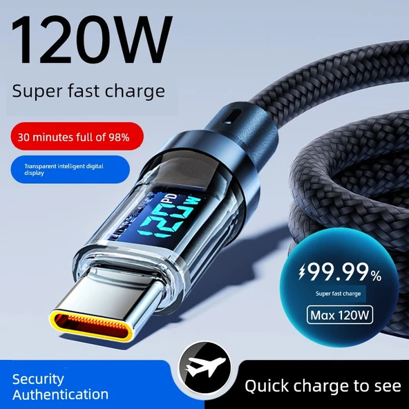 120W USB Data Kablosu - 2 Metre - Çift Akıllı Çip - Resim 2