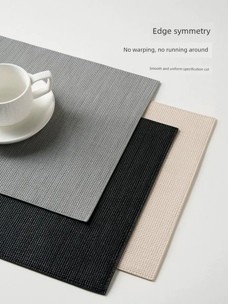 Deri Amerikan Servisi - Gri 4 Adet 30x43cm - Resim 5